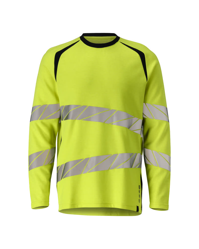 MASCOT T-shirt, long-sleeved – Hi-Vis Yellow/Dark Navy