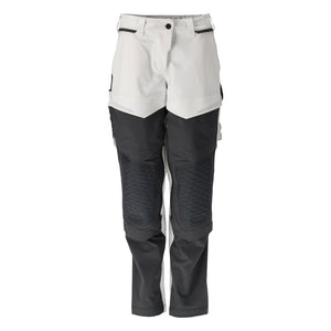 MASCOT Trousers with kneepad pockets, painter – White/Stone Grey