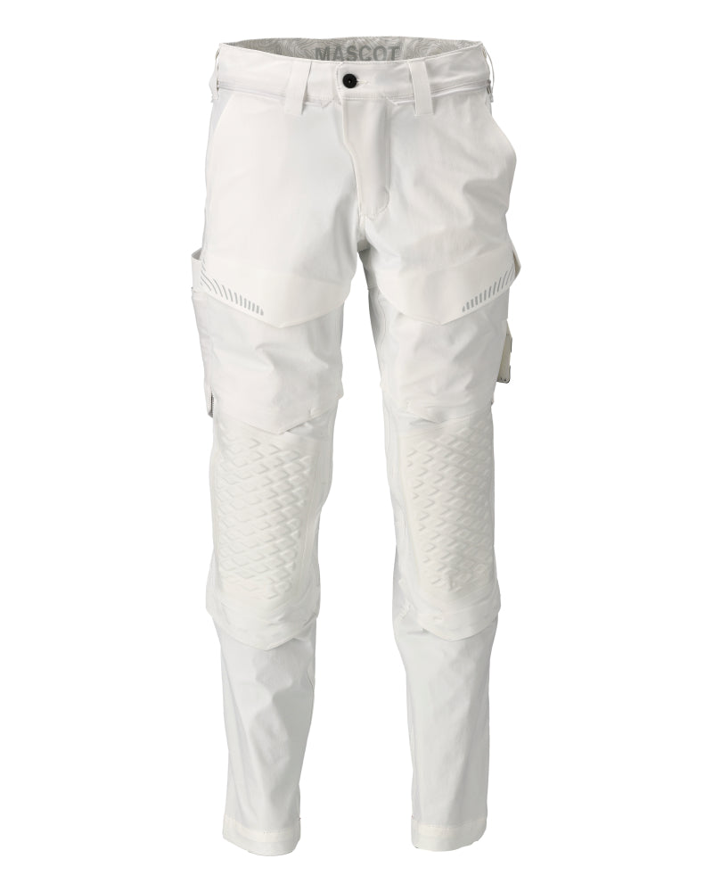 MASCOT Trousers with kneepad pockets, painter – White
