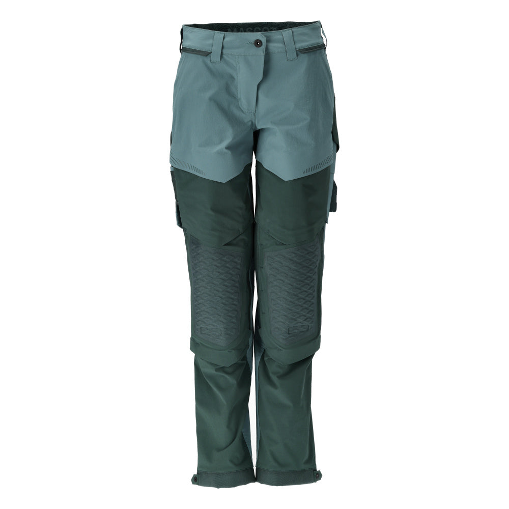 MASCOT Trousers with kneepad pockets – Light Forest Green/Forest Green