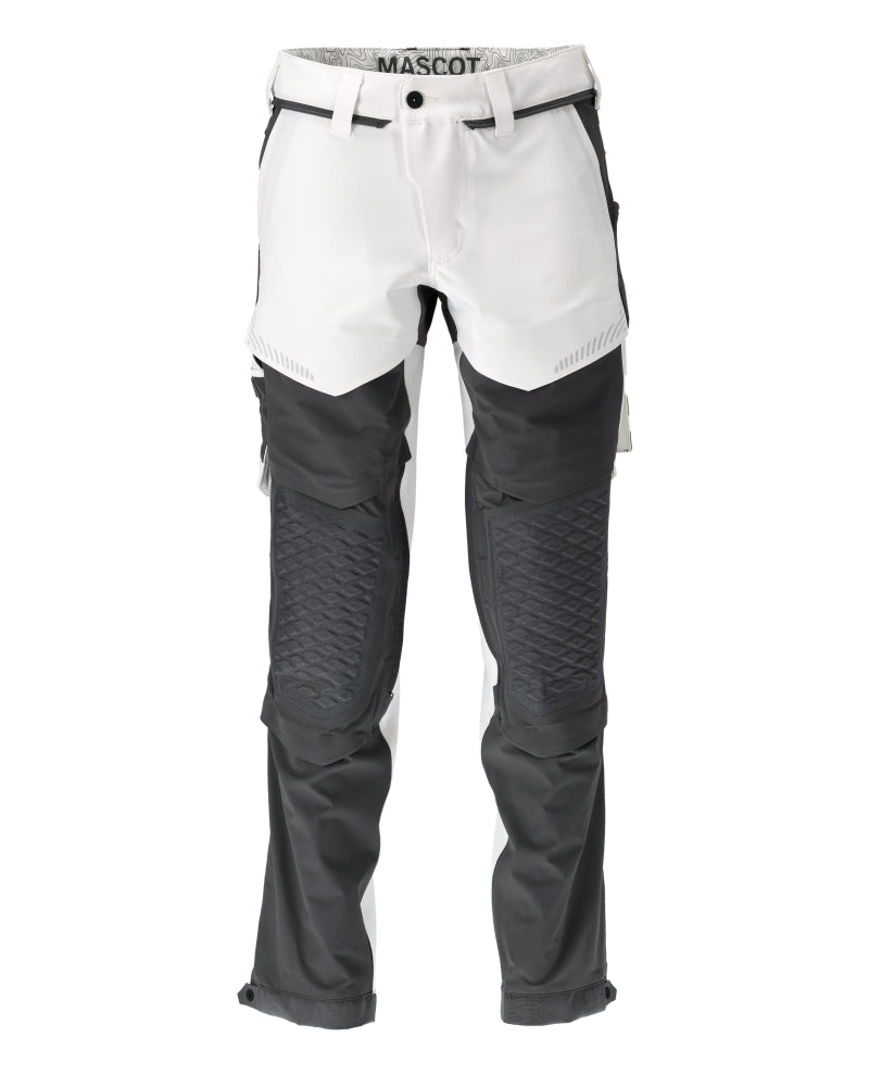 MASCOT Trousers with kneepad pockets – White/Stone Grey
