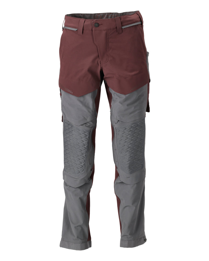 MASCOT Trousers with kneepad pockets – Bordeaux/Stone Grey