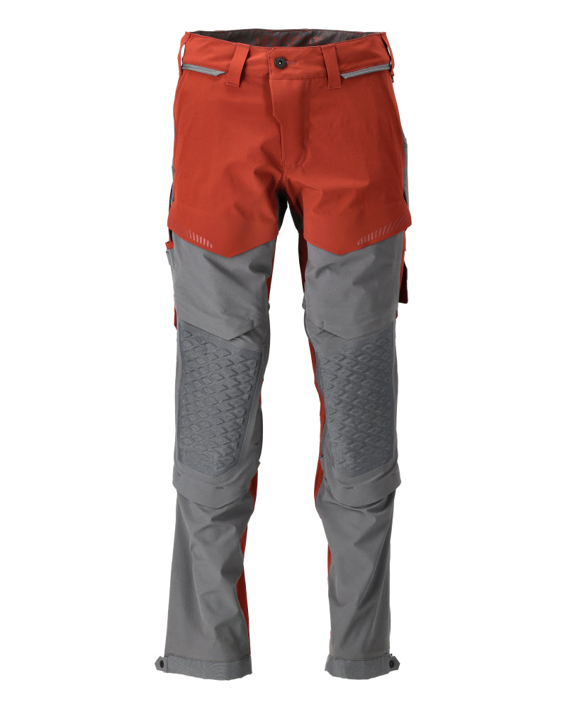 MASCOT Trousers with kneepad pockets – Autumn Red/Stone Grey