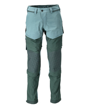 MASCOT Trousers with kneepad pockets – Light Forest Green/Forest Green