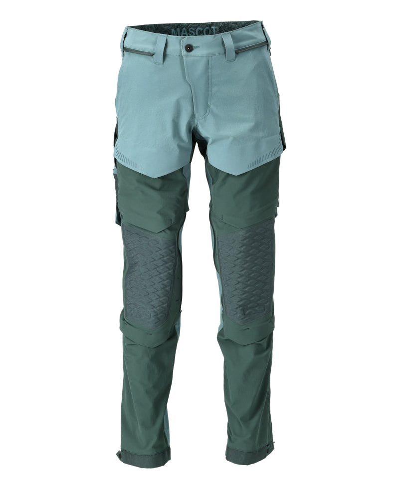 MASCOT Trousers with kneepad pockets – Light Forest Green/Forest Green