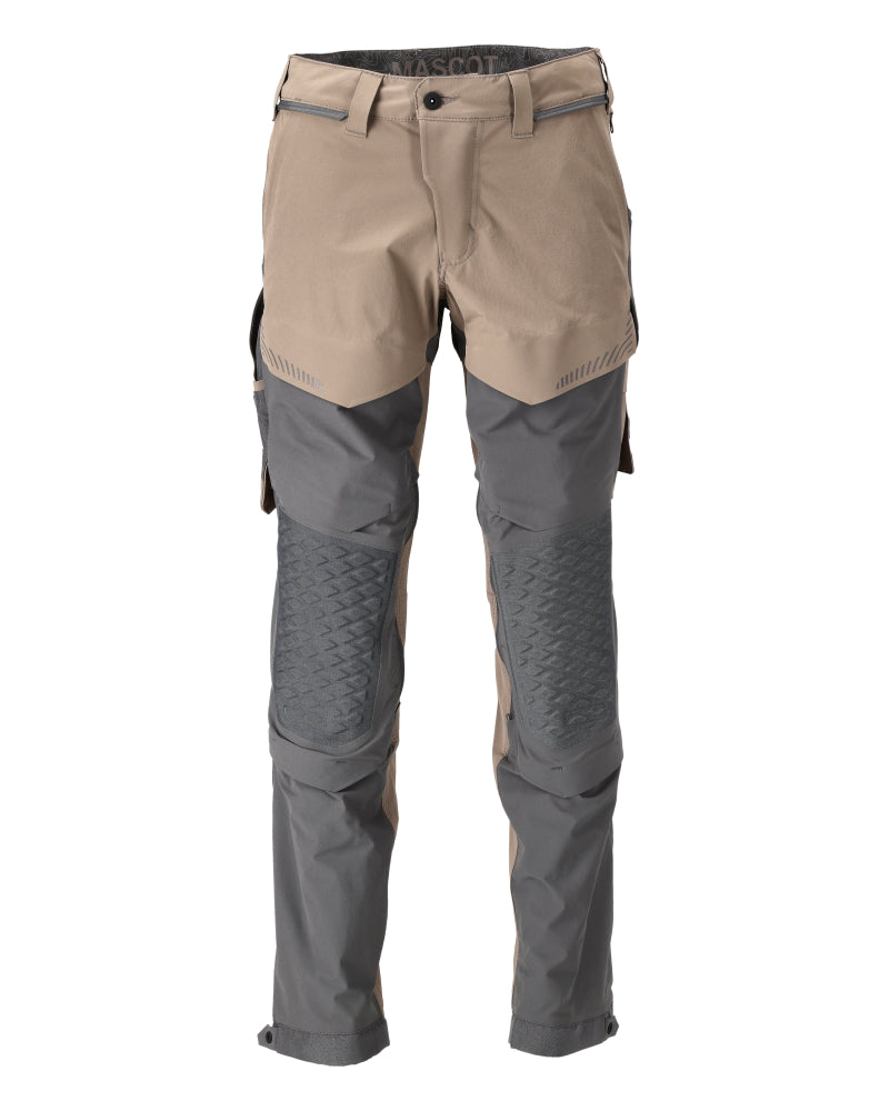 MASCOT Trousers with kneepad pockets – Dark Sand/Stone Grey