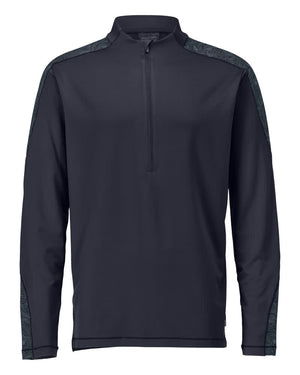 MASCOT T-shirt, long-sleeved, with half zip – Dark Navy