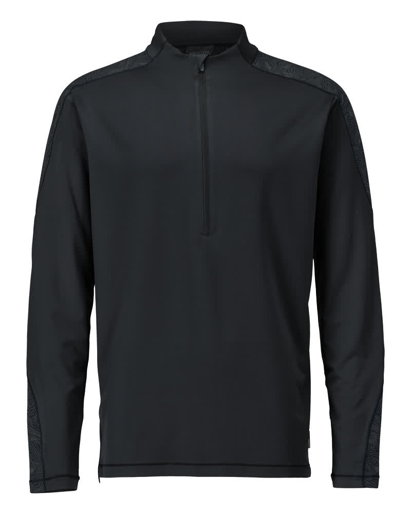MASCOT T-shirt, long-sleeved, with half zip – Black