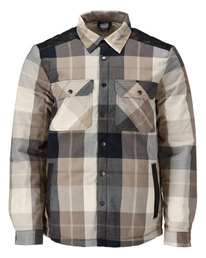 MASCOT Shirt with pile lining – Dark Sand Checked
