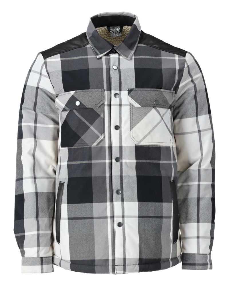 MASCOT Shirt with pile lining – Stone Grey Checked