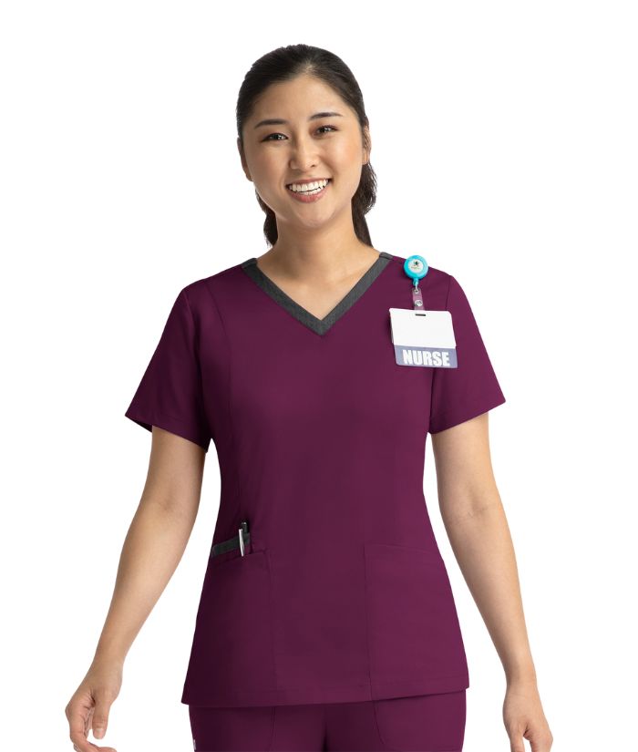 Women’s Contrast Double V-Neck Top