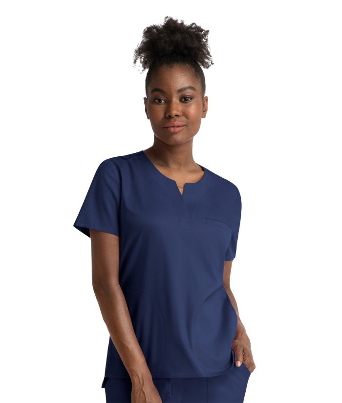 Women’s Notched Crew Neck Top