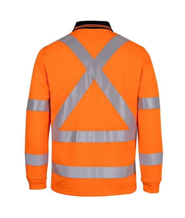 JB's Hi Vis L/S NSW/QLD Rail Biomotion X-Back Polo
