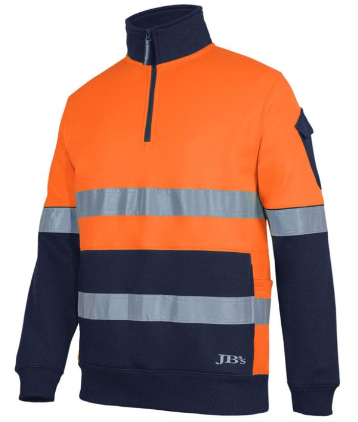 JB's 350g Hi Vis (D+N) 1/2 Zip Trade Fleece