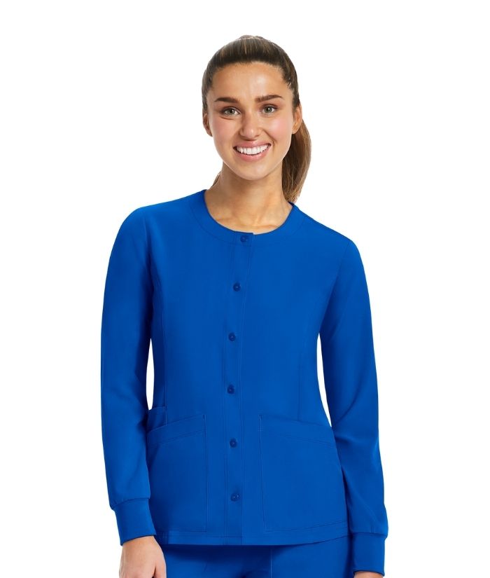 Women’s Round Neck Snap Button Jacket