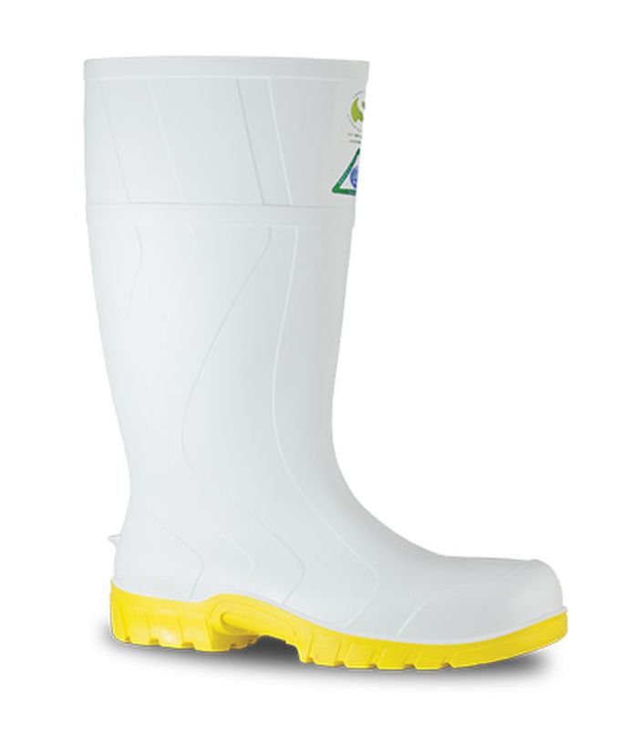 Bata Safemate Gumboots, White/Yellow
