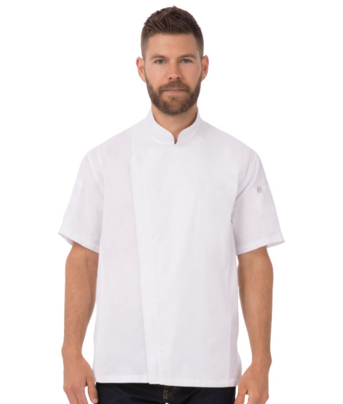 Springfield Men's Chef's Jacket,Short Sleeved with Zipper