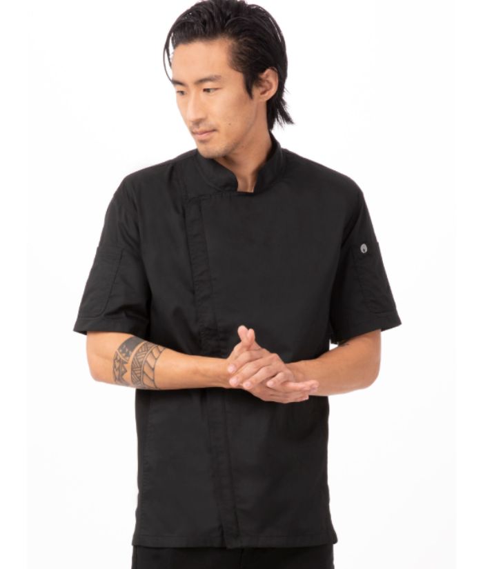 Springfield Men's Chef's Jacket,Short Sleeved with Zipper