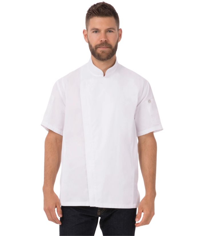 Springfield Men's Chef's Jacket,Short Sleeved with Zipper