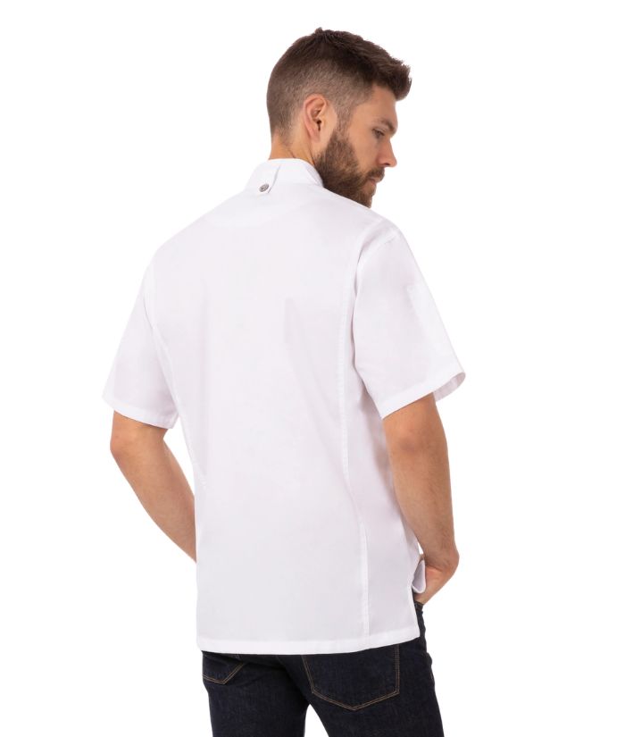 Springfield Men's Chef's Jacket,Short Sleeved with Zipper