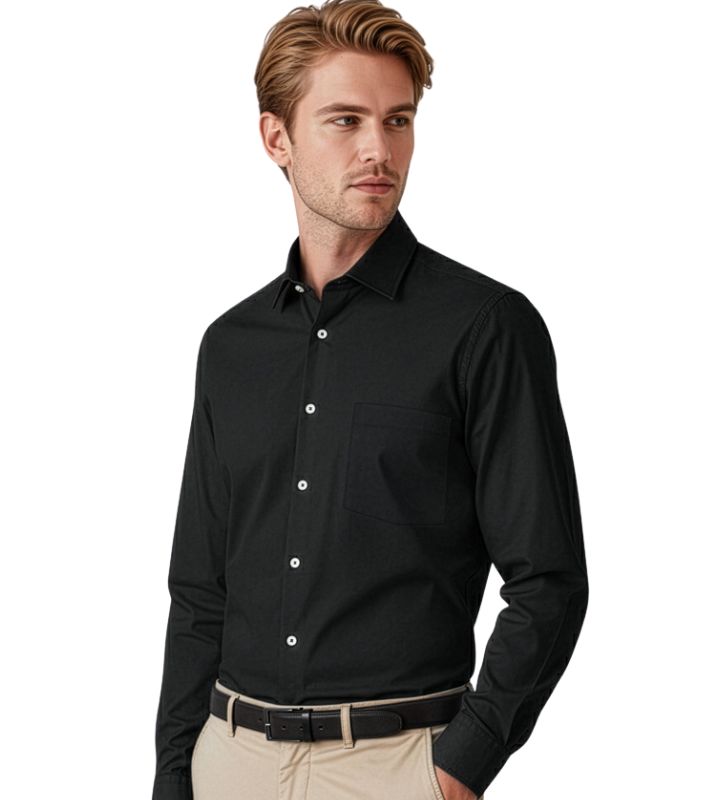 Mens Charlie Classic Fit, Long Sleeve Chambray Shirt