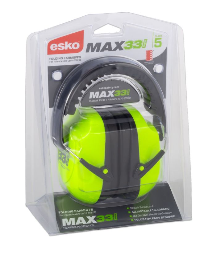 Esko Max33HV Hi-Vis Folding Earmuff | E-MAX33HV