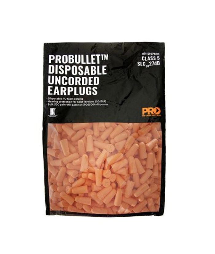 Probullet Uncorded Earplugs CL5 - Orange refill/500