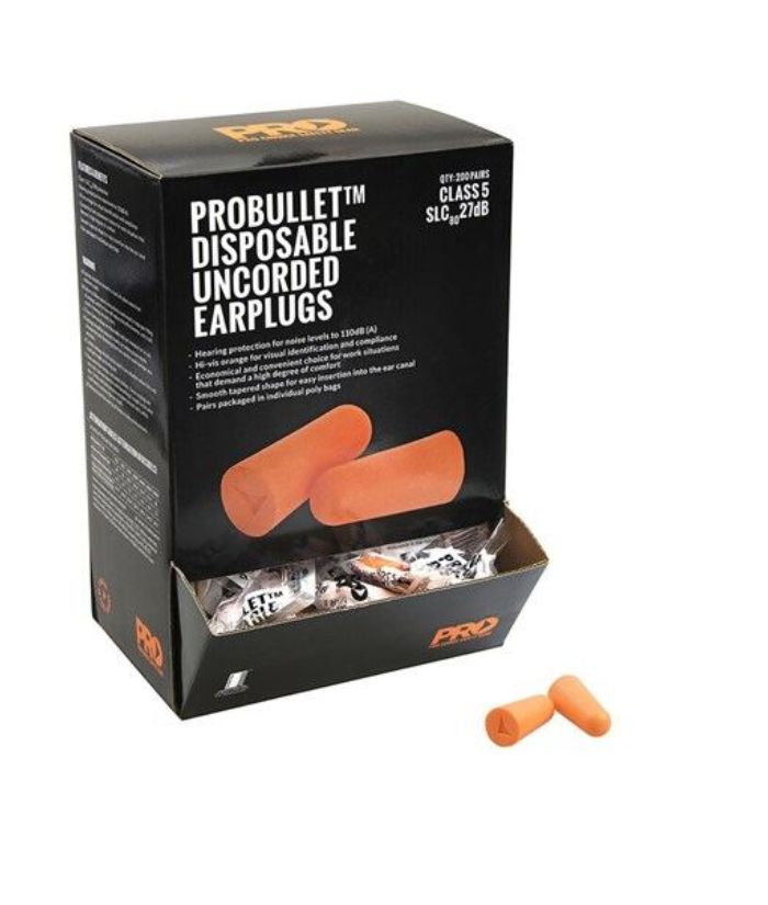Probullet Disposable Uncorded Earplugs (200 Pairs)