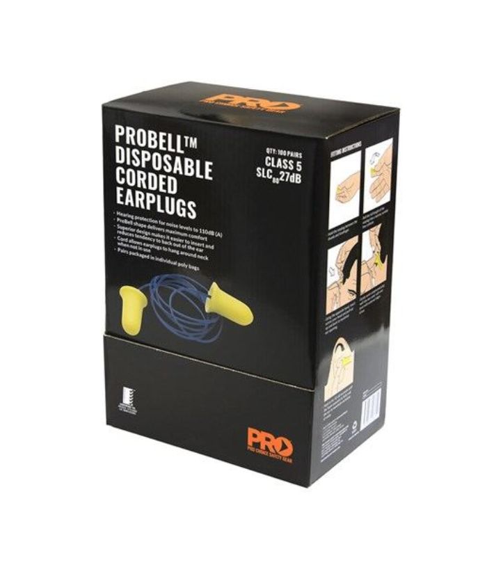Probell Disposable Corded Earplugs (100 Pairs)