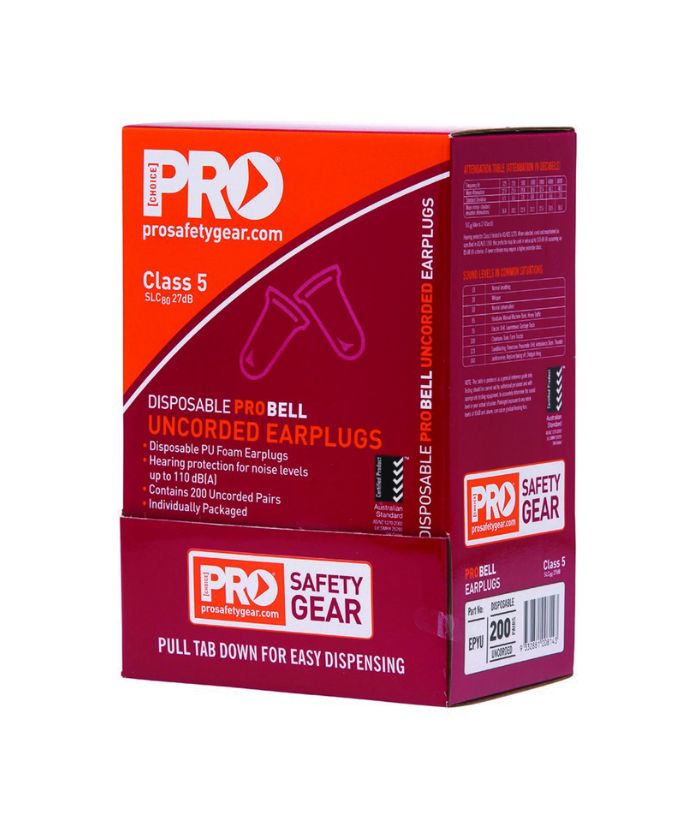 Probell Disposable Uncorded Earplugs (200 Pairs)