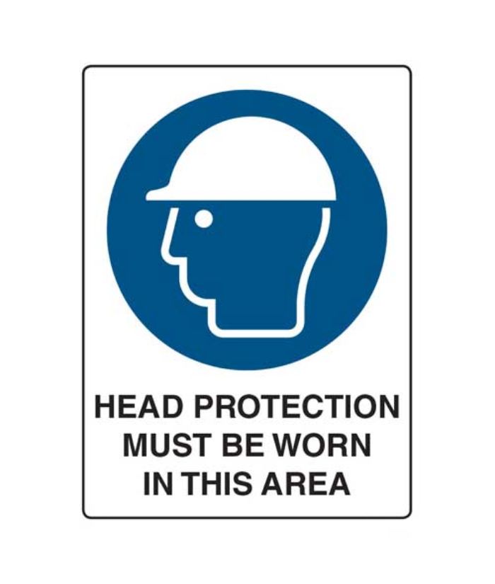 Head Protection Must Be Worn In This Area Sign