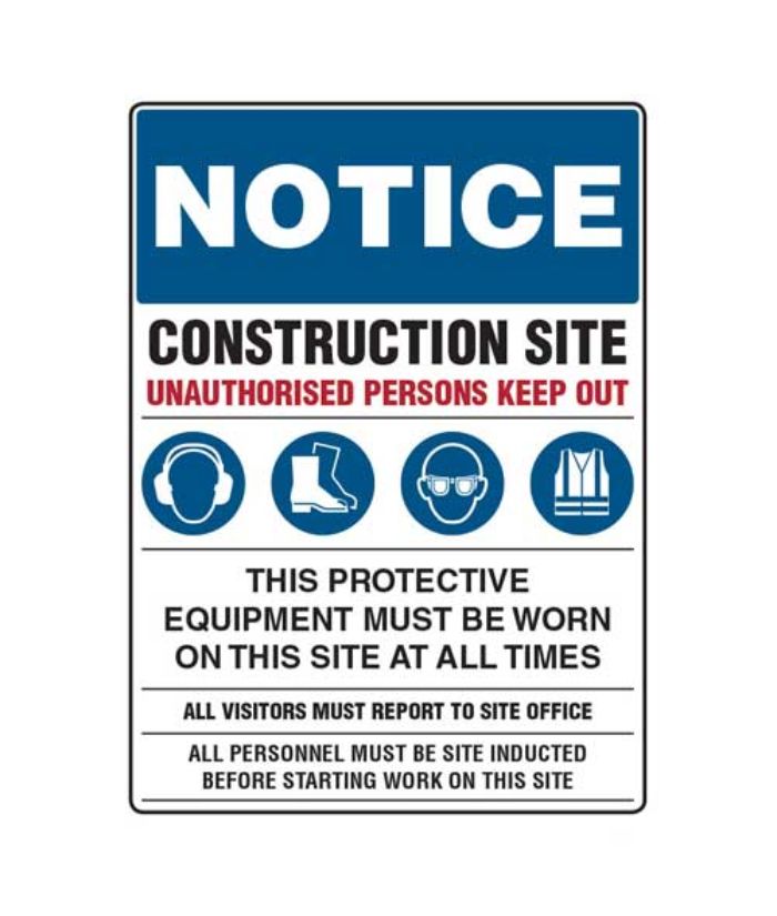 Construction Site Notice Sign