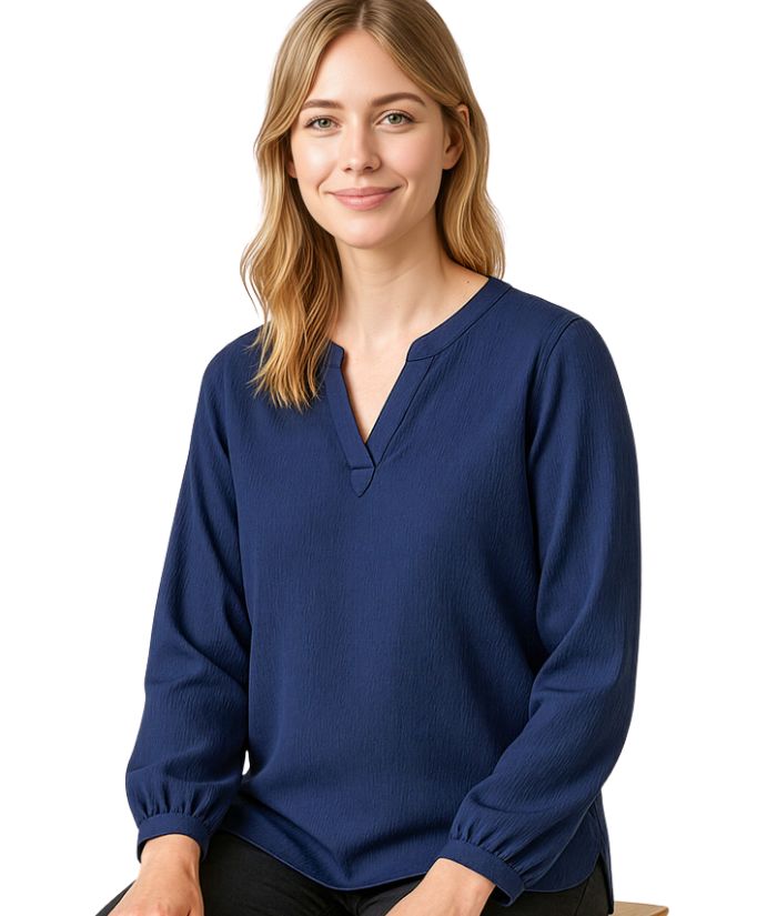 Womens Ruche Long Sleeve Blouse