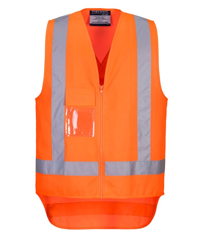 - TTMC-W17 Hi-Vis X Back Zipped Vest Orange