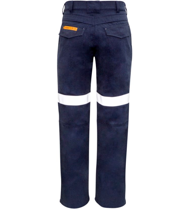 Mens Orange Flame Traditional Style Taped Work Pant