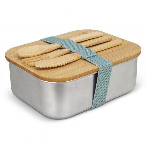 Stainless Steel Bamboo Lunch Box - Uniforms and Workwear NZ - Ticketwearconz