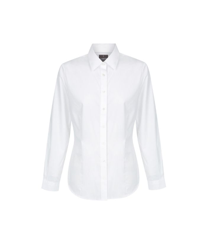 Nicholson Premium Poplin, Womens Long Sleeve Shirt - Uniforms and Workwear NZ - Ticketwearconz