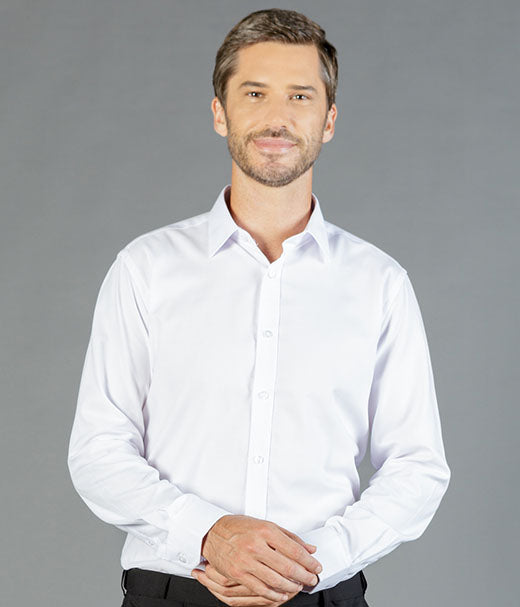 Ultimate White Long Sleeve Mens Shirt-1708l