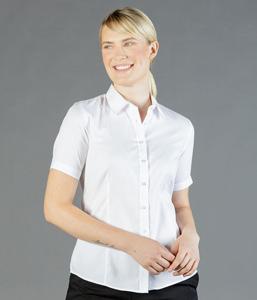 Ultimate White Short Sleeve Womens Shirt - Career Slim Fit-1908ws