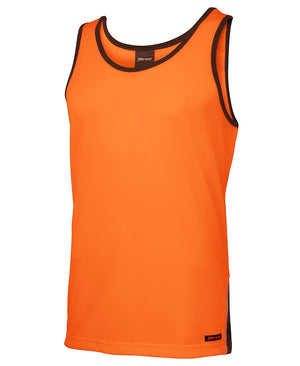 JB's Hi Vis Contrast Singlet. Code: 6HCS4. Colours: Orange, Yellow Sizes: XS - 5XL