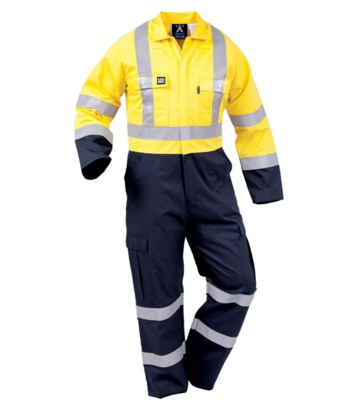 fire-retardant-arc-rated-8.6-overalls-linesmen-electricians-yellow-navy