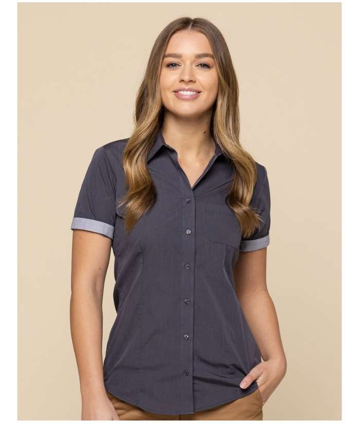 slate-Gloweave-smith-womens-short-sleeve-end-on-end-shirt-1253whs-cafe-uniforms