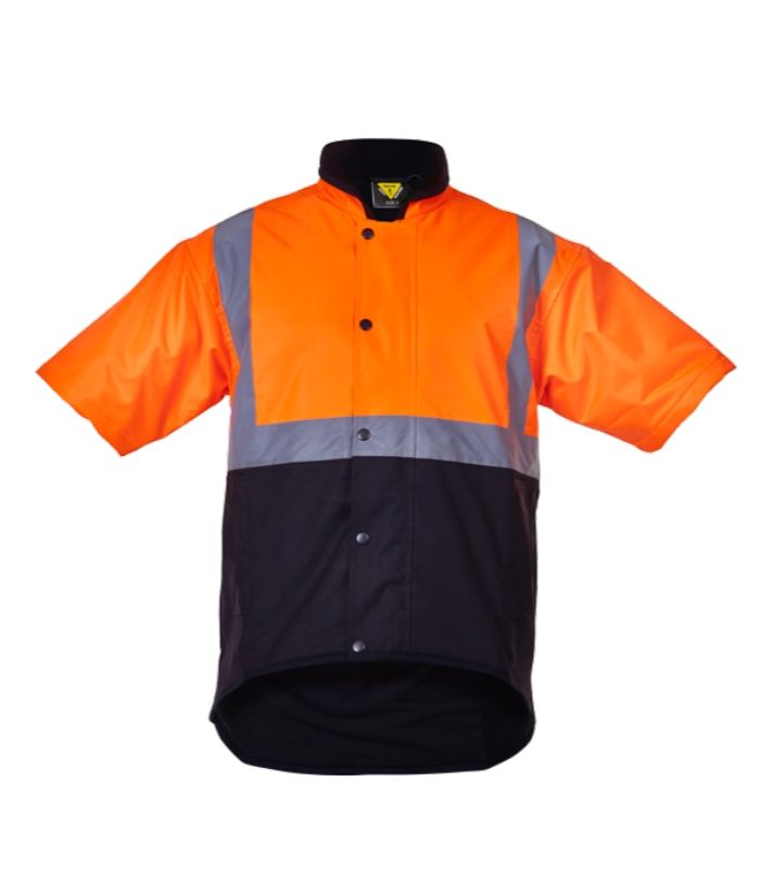 Oilskin Day/Night, Short Sleeve, Fleece Lined Vest - Uniforms and Workwear NZ - Ticketwearconz