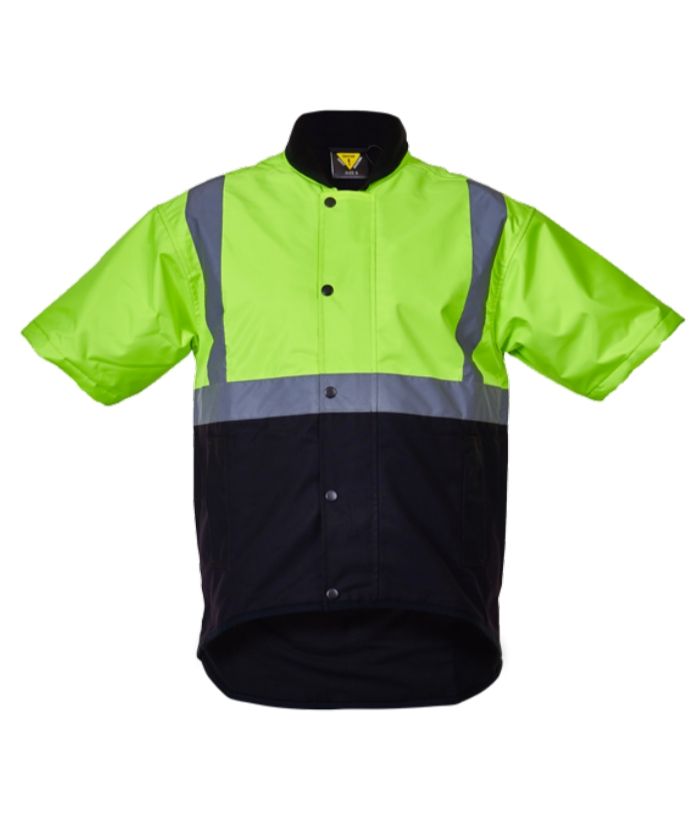 caution-day-night-short-sleeve-oilskin-vest-PCO1350-yellow-brown