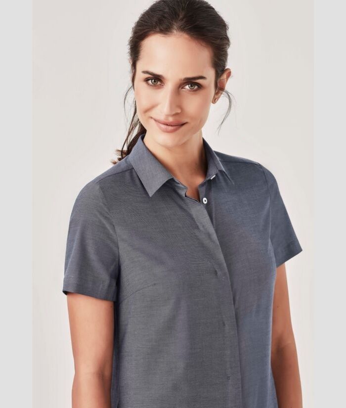 womans-womens-chambray-short-sleeve-shirt-biz-corporate-cotton