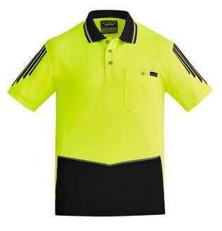 Mens Hi Vi Flux Short Sleeve Polo - Uniforms and Workwear NZ - Ticketwearconz