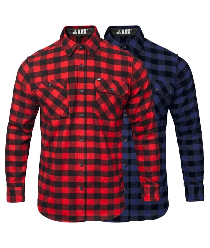 Bad Flannelette Check L/S Shirt - Uniforms and Workwear NZ - Ticketwearconz