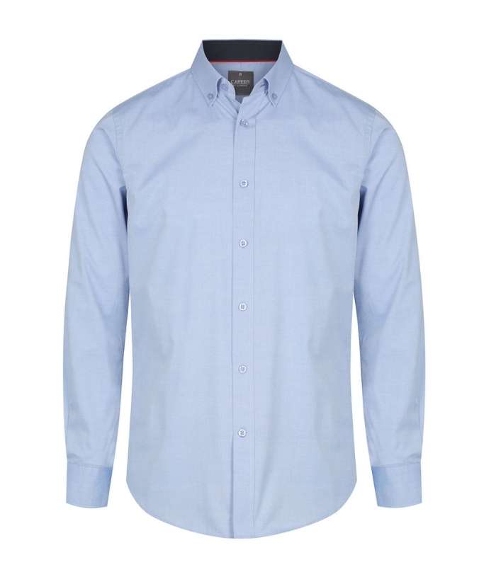 gloweave-bradford-1899L-mens-long-sleeve-slim-fit-fine-oxford-shirt-with-contrast-collar-cuff-trim-navy