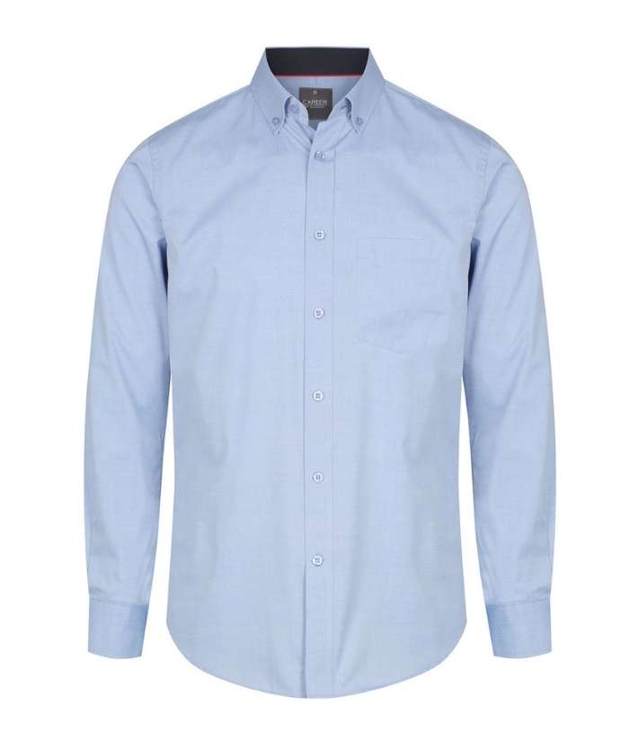 gloweave-bradford-1898L-mens-long-sleeve-fine-oxford-shirt-with-contrast-collar-cuff-trim