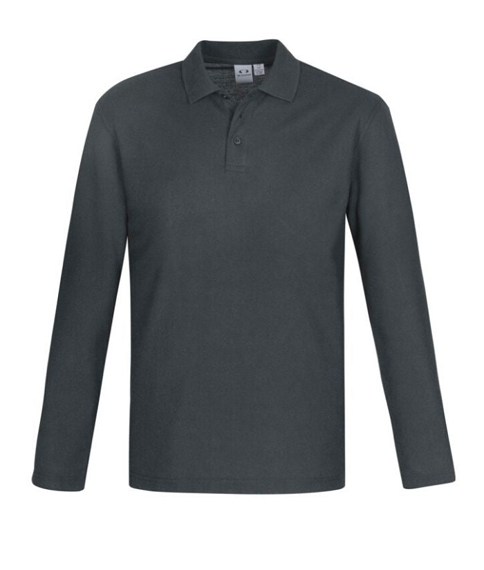 Biz Collection Mens Long sleeve Crew Polo. P400MS Colours: Navy, Black, Charcoal